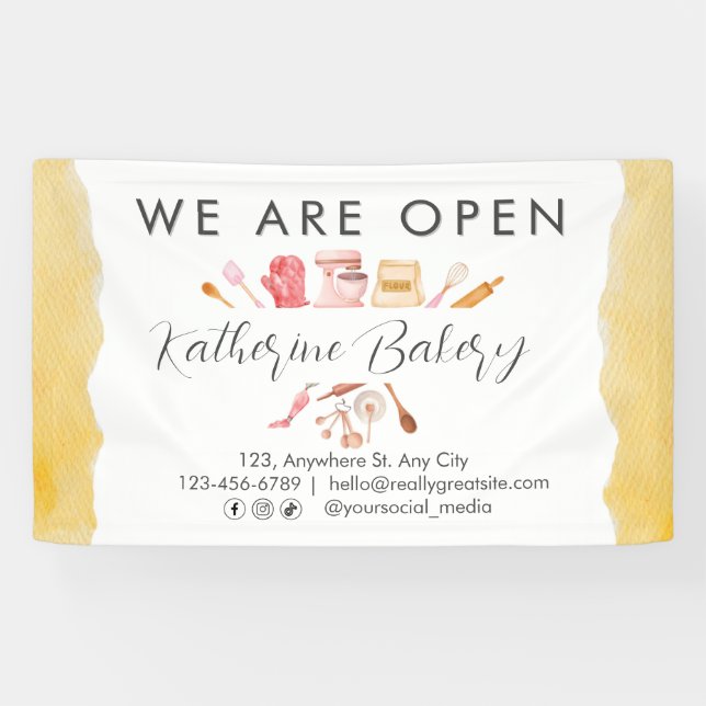 Baking Tools Social Media Bakery Business Banner (Horizontal)