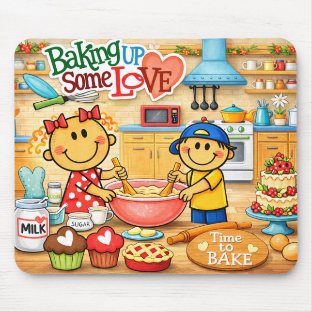 Baking Up Some Love Mousepad (Front)