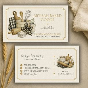 Baking Utensils Artisan Baker Bakery  Business Card