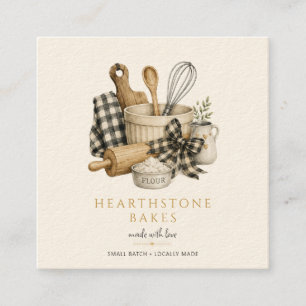 Baking Utensils Artisan Baker Bakery  Square Business Card