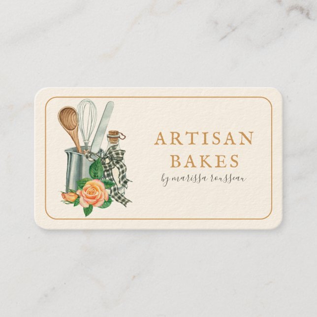 Baking Utensils Baker Bakery Business Card (Front)