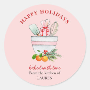 Baking Utensils Bakers Christmas Holiday Classic Round Sticker