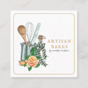 Baking Utensils Bakery Baker Square Business Card