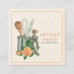 Baking Utensils Bakery Baker Square Business Card
