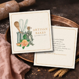 Baking Utensils Bakery Baker Square Business Card