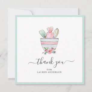 Baking utensils Bridal Shower Square Thank you Card