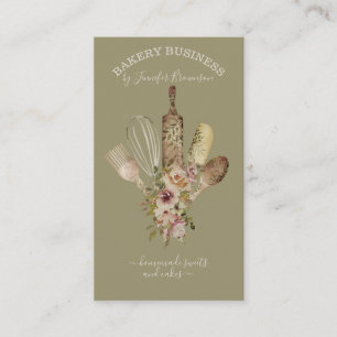 Baking utensils Catering Cook Chef sage retro Business Card