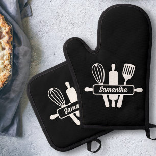 Baking Utensils Monogram Oven Mitt & Pot Holder Set