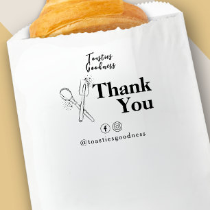Baking Utensils Thank You Business Name Bakery Rubber Stamp