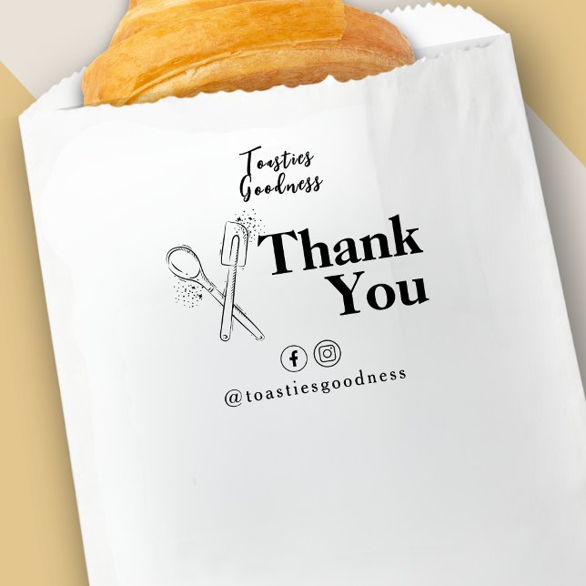 Baking Utensils Thank You Business Name Bakery Rubber Stamp (Creator Uploaded)