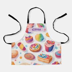 Baking Watercolor Colourful Personalised Pattern Apron