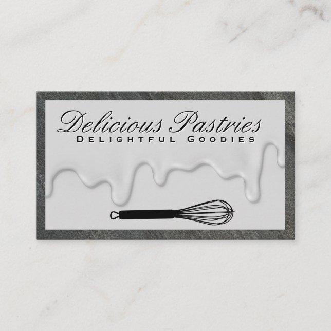 Baking Whisk | Frosting Drip Business Card (Front)