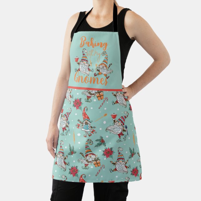 Baking with my Gnomes Modern Funny Scandinavian Apron (Insitu)