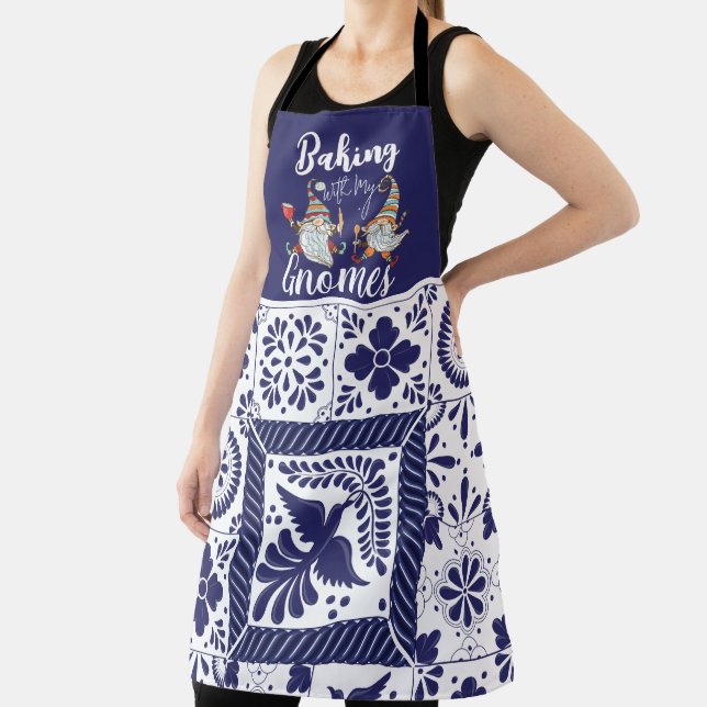 Baking with my Gnomes Modern Funny Scandinavian Apron (Insitu)