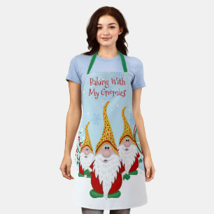Baking with my Gnomies Gnome Xmas Christmas Apron