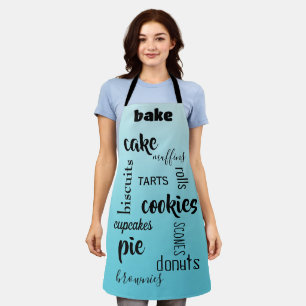 Baking Words Teal Kitchen Apron