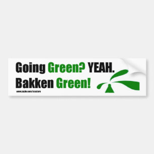 Bakken Green Bumper Sticker w/ website
