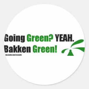 Bakken Green Round Stickers