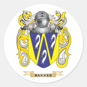 Bakker Coat of Arms (Family Crest) Classic Round Sticker