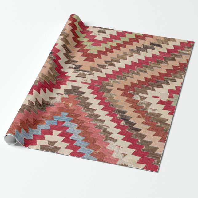 Baklava Chevron Star II // 18th Century Authentic Wrapping Paper (Unrolled)
