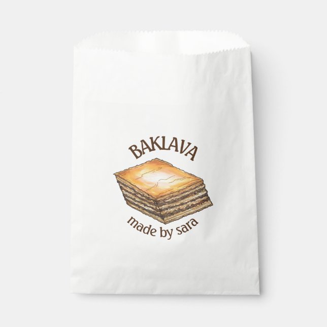 Baklava Dessert Pastry Greek Food Bakery Made By Favour Bags (Front)