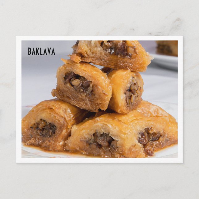 Baklava Greek Pastry Food Photo Postcard (Front)