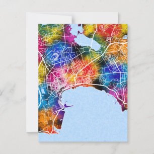  Baku Azerbaijan City Map Postcard