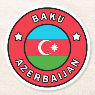 Baku Azerbaijan Round Paper Coaster