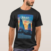 Baku Azerbaijan Travel Art Vintage