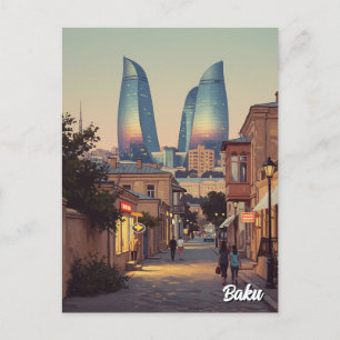 Baku Azerbaijan Travel  Postcard