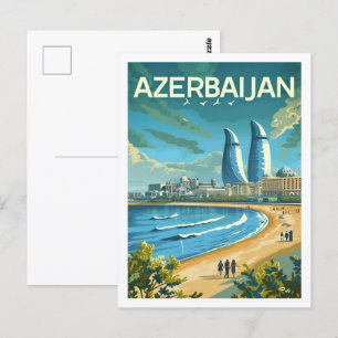 Baku Azrbaijan Vintage Famous Travel Place Postcard