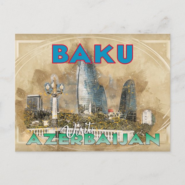 Baku, the capital of Azerbaijan from the "Visit... Postcard (Front)