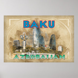 Baku, Visit Azerbaijan Poster