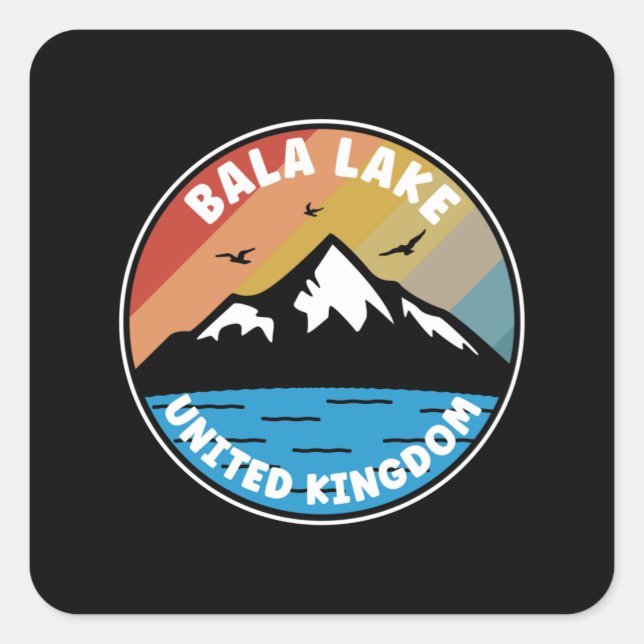 Bala Lake - United Kingdom Vintage Square Sticker (Front)