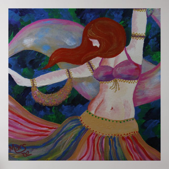 Baladi, Belly Dancer Beautiful Art Poster Print (Front)