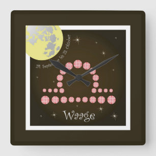 Balance 24 September to 23 October Square Wall Clock