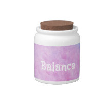 "Balance" Abstract Pink Clouds Candy Jar