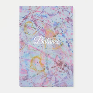 "Balance" Abstract Watercolor & Wax Resistance Post-it Notes