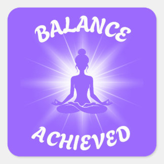 Balance Achieved Lotus Pose Square Sticker