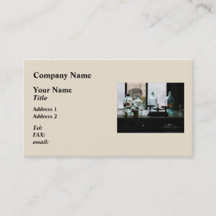 Balance and Bottles in Chem Lab Business Card