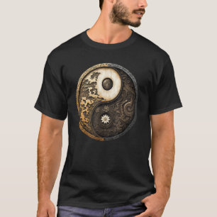 Balance and Harmony Yin Yang Symbol Flowers Nature T-Shirt