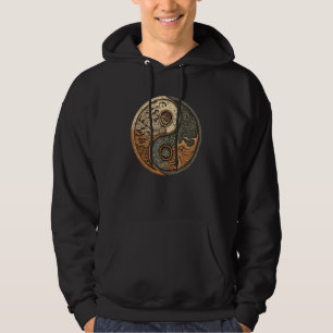 Balance and Harmony Yin Yang Symbol with Waves 1 Hoodie