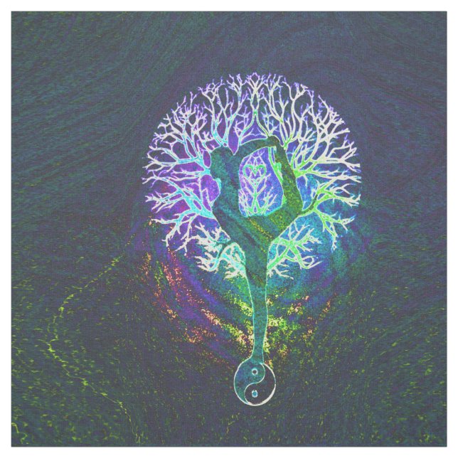 Balance and Harmony Yoga Tree Fabric (Swatch)