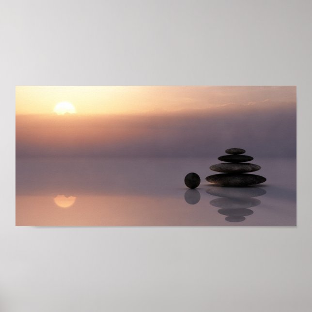 Balance and Meditation Cairn Poster (Front)