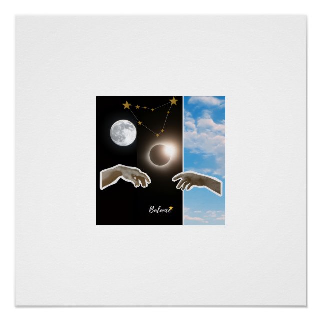 Balance Astrology Eclipse and Moon Surreal Poster (Front)