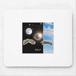 Balance Astrology Eclipse and Moon Surreal Poster Mouse Mat