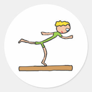 Balance Beam Classic Round Sticker