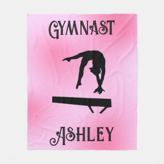 Balance Beam Pink Blush Gymnast Fleece Blanket