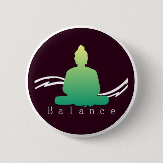 "Balance" Beautiful Buddha. 6 Cm Round Badge