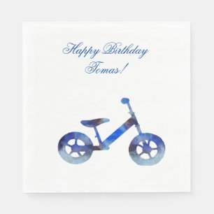 Balance Bike Watercolor Art Napkin